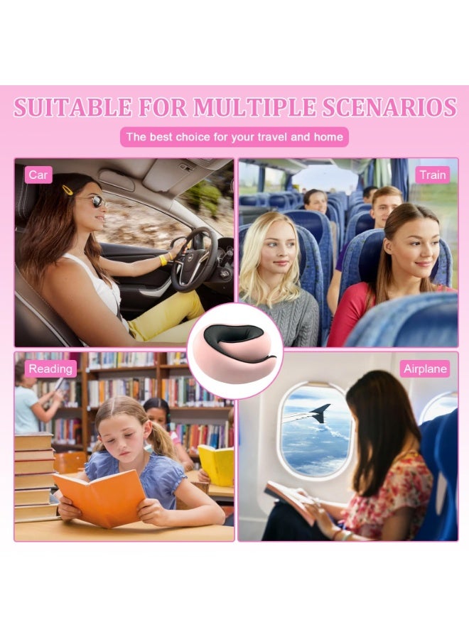 OSHIMA Travel Pillows for Airplanes, 2026 New Travel Pillow Ergonomic Neck Cushion, Airplane Memory Foam Travel Pillow with Ear Plugs Eye Mask Carry Bag for Airplanes Offices and Cars - Image 4